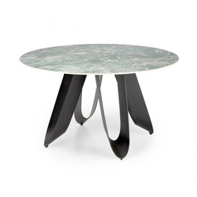 Стол обеденный HALMAR GIOVANI зеленый мрамор/черный 135